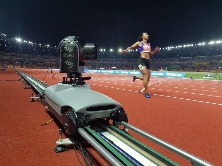 specialist camera filming SEA Games athletics